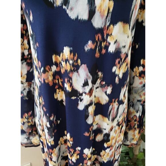 Est 1946 Women's Blue Tie Dye Long Sleeve Round Neck Pullover Shift Dress 18/20W - Picture 3 of 13